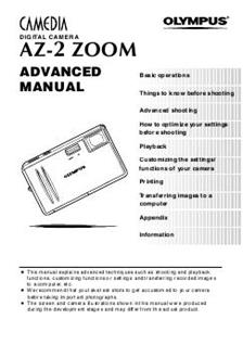 Olympus AZ 2 Digital manual. Camera Instructions.